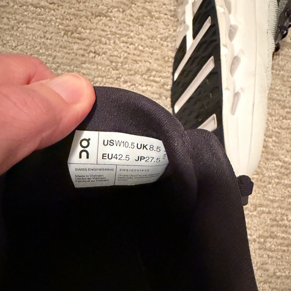 On Running Black and White Athletic Shoes - Picture 5 of 9